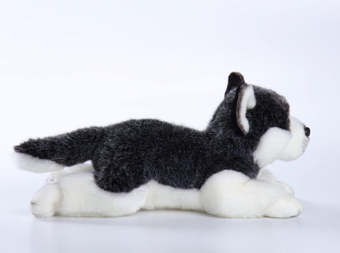 CU-MATE Siberian Husky Stuffed Dog Animal Simulation-Realistic & Lifelike Soft Handmade Lying Dog Plush Toy Puppy