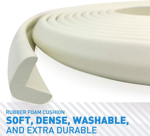 Furniture Edge and Corner Guards, 20.4ft Protective Foam Cushion, Baby Child Proofing Set, White