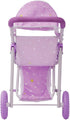 Purple and White Baby Doll Jogging Stroller with Canopy