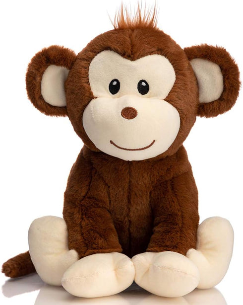 HollyHOME Plush Monkey Stuffed Animals, 12 Inch Cute Brown Monkey Toys, Birthday Gifts for Kids