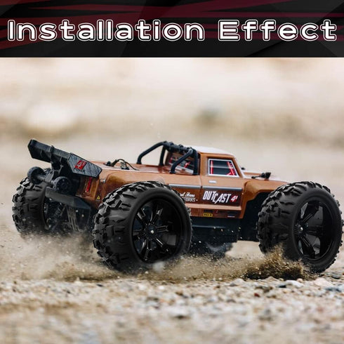 GLOBACT 1/8 1/10 17mm Hex RC Wheels and Tires - PreGlued for 1/10 TRX ERevo T-Maxx Summit