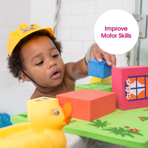 Edushape Floating Blocks - Bath Construction Foam Toys Set for Early Child Development