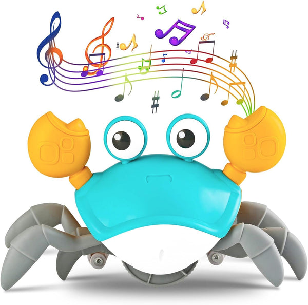 Hirger Crawling Crab Baby Toy, Tummy Time Toys for Infant 3-36 Months, Walking Dancing Crab for Toddler Birthday Gifts