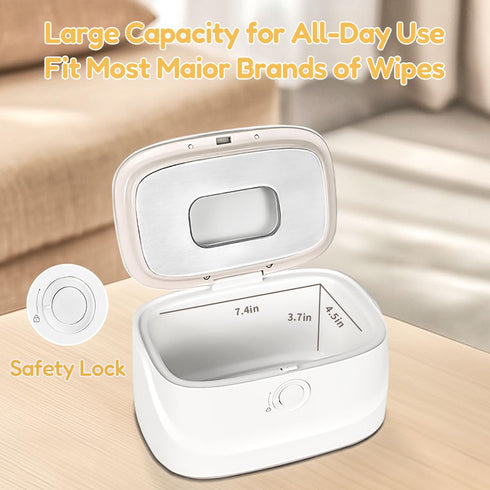 Display,3 Baby Wipe Warmer with Night Light,Innovative Spring Design,Baby Wet Wipes Dispenser for Large Wipes,Wipes
