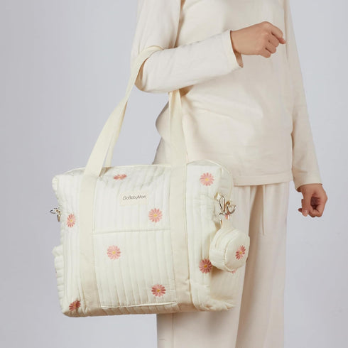 3pc Set, GOBABYMART Diaper Bag Tote Hospital Bag for Labor & Delivery, Maternity Travel Bag with Changing Pad
