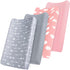 Changing Pad Cover Girl, 4 Pack Diaper Changing Pad Covers, Fitted Baby Changing Table Sheets for 32''×16''
