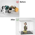 5x5x5 inch, Cliselda Acrylic Display Case with Black Base Clear Square Acrylic Box Cube Small Storage Containers, Fully