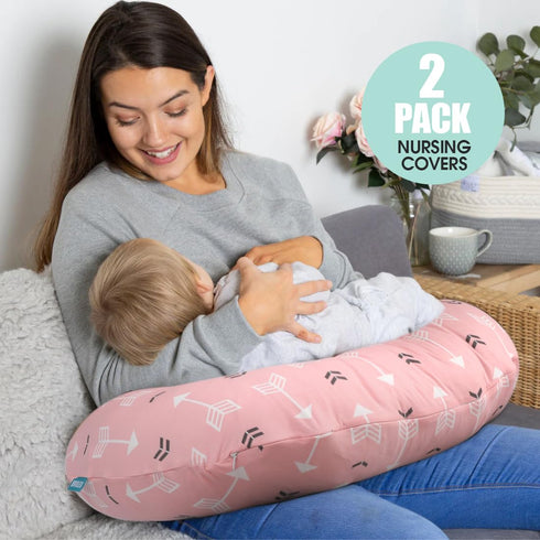 2-Pack BROLEX Baby Nursing Pillow Covers: Soft Slipcovers for Breastfeeding Pillows - Comfortable Fabric, Fits Standard