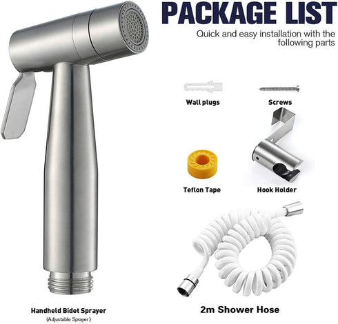 XKHLQLPEF 2 Set Handheld Bidet Sprayer for Toilet, Mode Water Cloth Diaper Sprayer Stainless Steel Toilet Mount