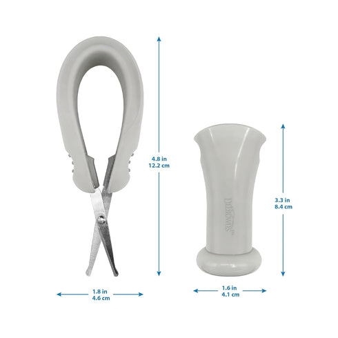100% Dr. Brown's Safe Squeeze Nail Scissors with Rounded Blade Tip and Silicone Handle for Infant & Baby