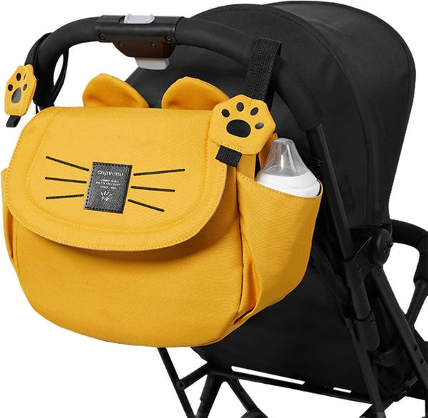 SUNVENO Kitty Stroller Organizer Bag Universal Baby Stroller Caddy with 2 Cup