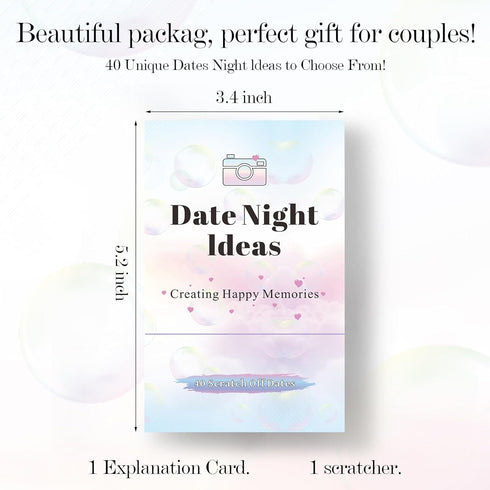 40 Date Night Ideas for Couples - Adventurous Scratch-Off Cards for Fun Couple Gifts, Wedding Anniversary Ideas