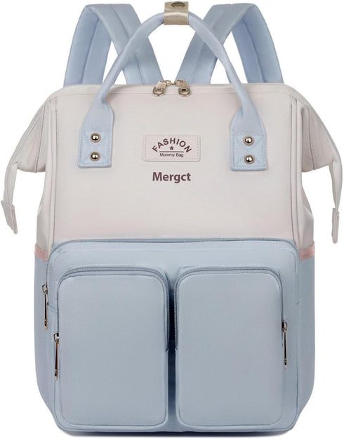 Mergct Diaper Bag Backpack for Mom Large Capacity Baby Bag with Insulated Pockets,