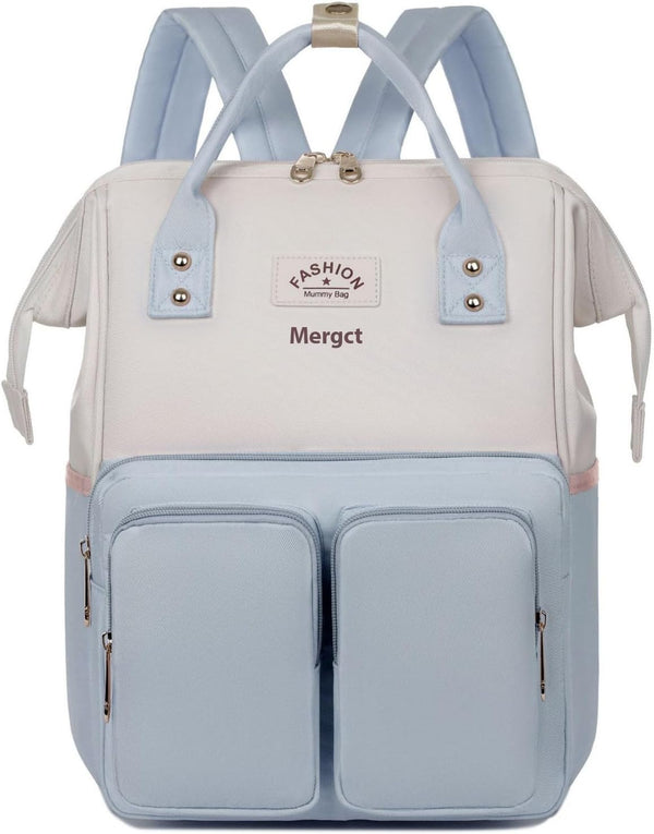 Mergct Diaper Bag Backpack for Mom Large Capacity Baby Bag with Insulated Pockets,