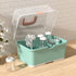 Baby Bottle Drying Rack - 1Pc Container with Cover and Easy-Carry Handle for Bottles and Cups
