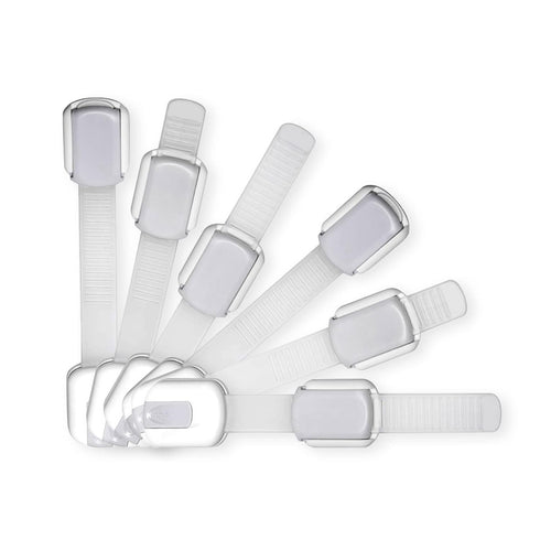 Adjustable & Reusable Child Safety Cabinet Locks & Latches, Baby Proofing, Pack of 6, Silver - Wonderkid