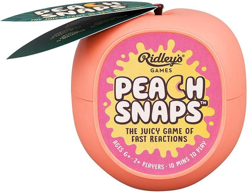 Ridley's Peach Snaps! Fun Card Game - Action-Packed Game for 2+ Players, Includes Unique Peach-Shaped Storage Case