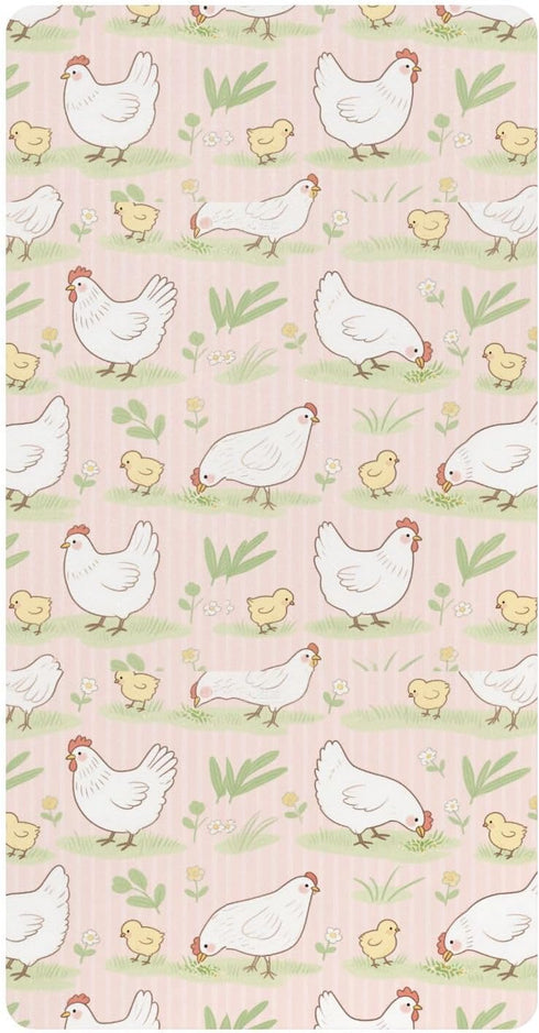 miaozhen Cotton Crib Sheets for Baby Boys Girls Soft Animal Rustic Farm Flower