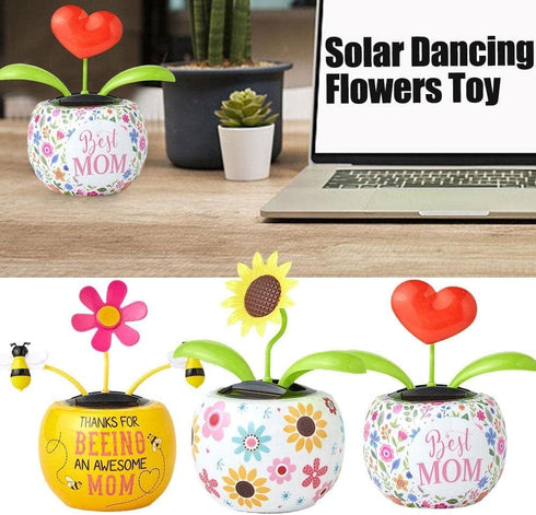 Sunflower Solar Dancing Toy, Solar Powered Animated Dancer for Car Dashboard Decoration