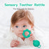 Teething Toys for Babies 0-6 Months, 2-in-1 Rattle and Teether Toy for Soothing Sore Gums, Food Grade Silicone