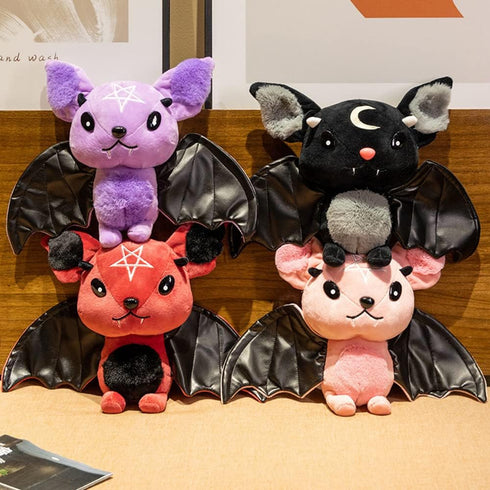 Bat Plush Stuffed Animal Toys, 11.8 Inch Halloween Black Bat Decor, Soft Hugging Plush Doll Toy Gifts for Kids