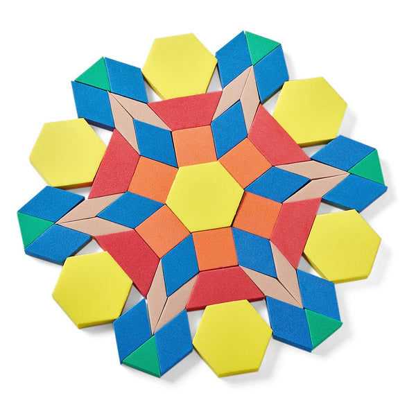 hand2mind Foam Pattern Blocks, Geometric Shapes for Kids, Toddler Pattern Blocks, Sorting Math (Set of 250)