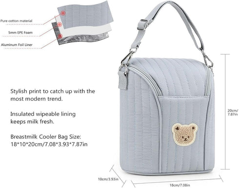 Generic Insulated Bottle Bag - Insulated Lightweight Cute | Kids Bottle Carrier Milk Storage Bag for Breastmilk Food
