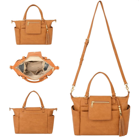 Omanmoli Small Diaper Bag,Mini Diaper Bag Tote, Leather Crossbody Diaper Clutch With