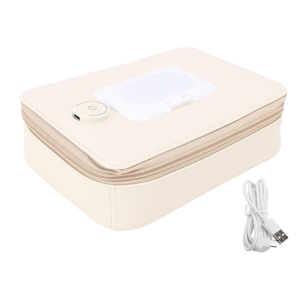 Gsycle Constant Temperature Baby Wipe Warmer, PU Leather Travel Wipes Case Dispenser, Portable