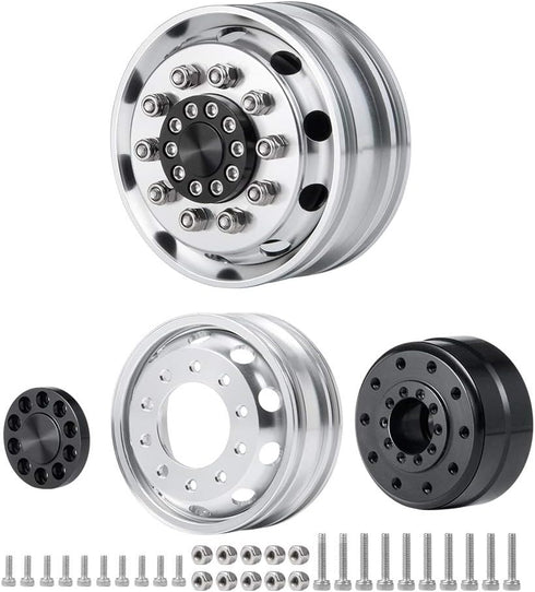 2pcs Metal Front Wheel Hubs Rims for 1/14 Tamiya Tractor Climbing Trailer RC Car Upgrade Parts