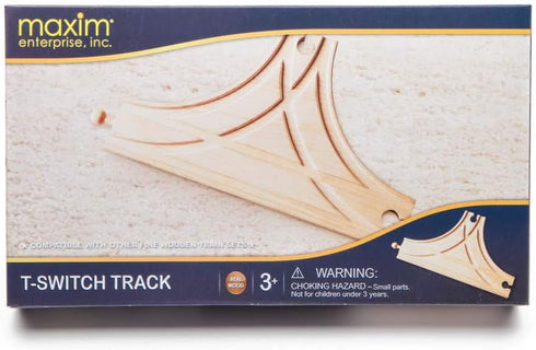 Sets maxim enterprise, inc. T-Switch Track, Wooden T Track for Toy Train Intersection, Wooden Track Accessories