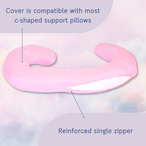 The Daisy Bee New Microfiber Zippered Replacement Maternity Body Pillow Cover (Pink)