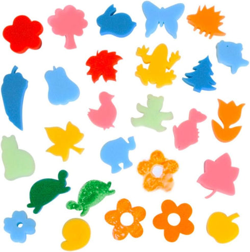Kids Paint Brushes Sponge Kits - 52 Pcs Drawing Tools for Early DIY Learning Paint Sets, Arts and Crafts for Toddlers
