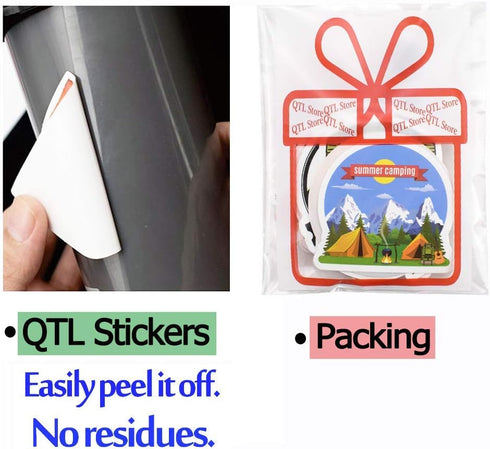 Stickers for Water Bottles - Outdoor Nature Camping Adventure Stickers, Waterproof Vinyl for Teens, 50Pcs