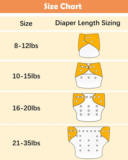 6 Pack 6 babygoal Reusable Cloth Diapers with Inserts & Wet Bag, Washable Pocket Nappy Starter Kit, Baby Boy & Girl