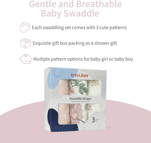 Set insular Baby Swaddle Wrap, Swaddle Blanket for Newborn and Infant, Adjustable Swaddle for Boy and Girl