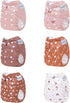 Tummy Pack 13, 6 6 babygoal AWJ Cloth Diapers with Panel of Diaper Cover with Inserts and Wet Dry Bag, Adjustable