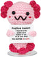 Positive Crochet Animal, Handmade Gift with Positive Card Knitted Emotional Support Decor