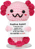 Positive Crochet Animal, Handmade Gift with Positive Card Knitted Emotional Support Decor
