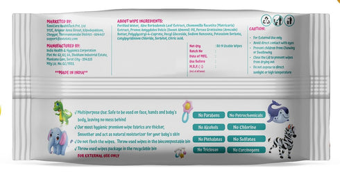 CutetotZ 99% 100% 6 Packs (480 Organic Baby Wipes- Pure Water, Green Seal Certified, Plastic-Free, Biodegradable