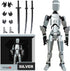Assembly Completed T13 Action Figure, Titan 13 3D Printed Lucky 13 Action Figure (Silver)