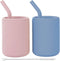 WeeSprout Silicone Baby Cups with Straws and Lids, Set of 2, 4 & 8 oz Options, Food Grade