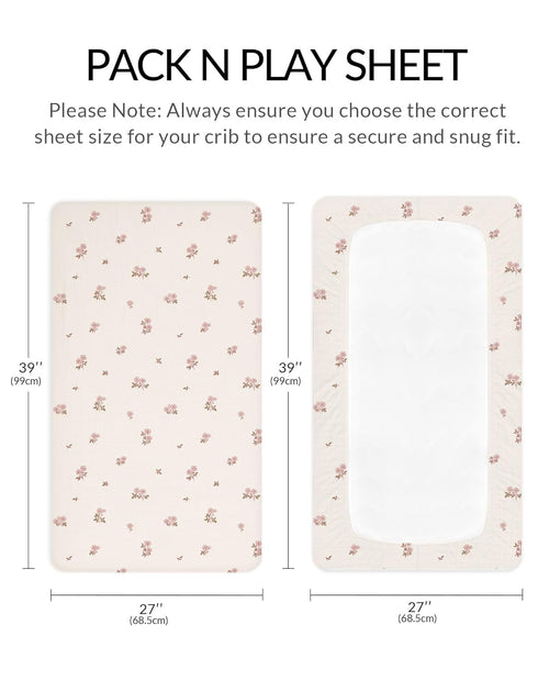 Pack 2 Pack, Pack 27"x39", and Play Sheets for Baby Boy and Girl Neutral Muslin Cotton N Play Mattresses Sheet Muslin