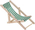 1:12 Scale Wooden Lounge Chair Miniature Dollhouse Foldable Wooden Beach Chair Chaise Longue Toys Dolls House Furniture Accessories - Dark Green