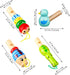 7Pcs Wooden Whistle for Kids - Cute Cartoon Animal Bird Whistle Set, Musical Instrument Early Learning Props