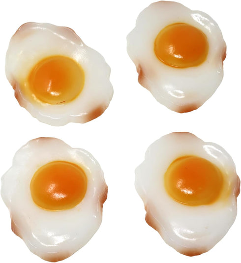 Honbay 4PCS Lifelike Artificial Fried Eggs PVC Resin Fake Food Realistic Simulation Cooked