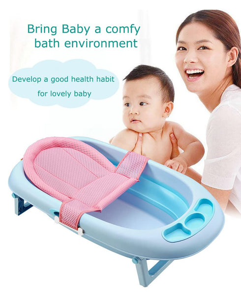 Baby Bath Support Seat Net for Newborn, Adjustable Non-slip Shower Mesh Bath Sling for 0-3 Years (Bathtub Not Included)