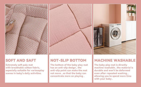 100% 50x50 BALAPET Cotton Muslin Play Mat for Playpen, Soft Baby Playpen Mat for Kids Toddler Crawling and Play