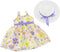 Emily Rose 14 Inch Doll Spring/Summer Chiffon Easter Dress with White Hat for American Girl