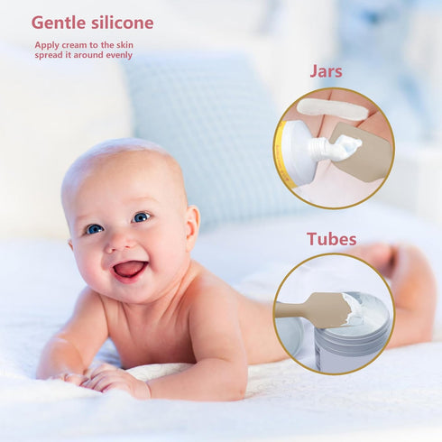 JIQIHEYI 3-Pack Baby Diaper Cream Spatula - Baby Diaper Rash Cream Applicator for Butt Paste - Diaper Cream Brush